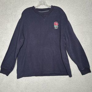 Vintage Y2K Rugby England Pullover Sweatshirt Mens XXL Blue Jumper Football Logo